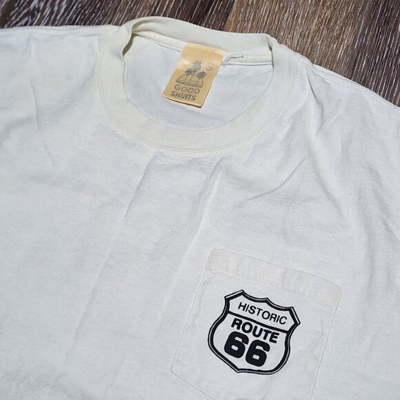 Historic Route 66 Pocket Tee Good Shirts White Travel Vintage Graphic XL - Picture 6 of 12